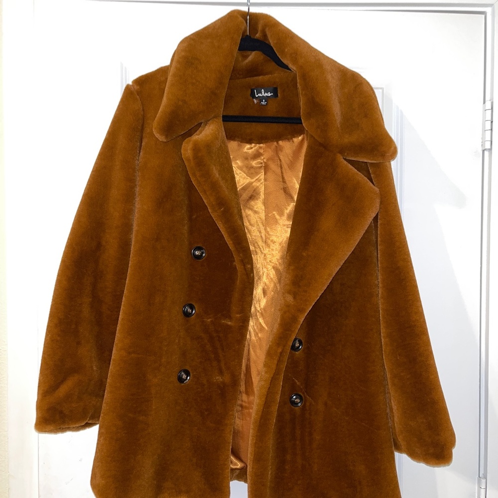 Lulus BROWN FAUX FUR COAT